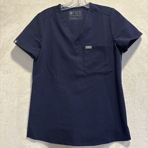 Figs Women's Catarina One Pocket Scrub Top Navy Blue XS Medical Dental Nurse